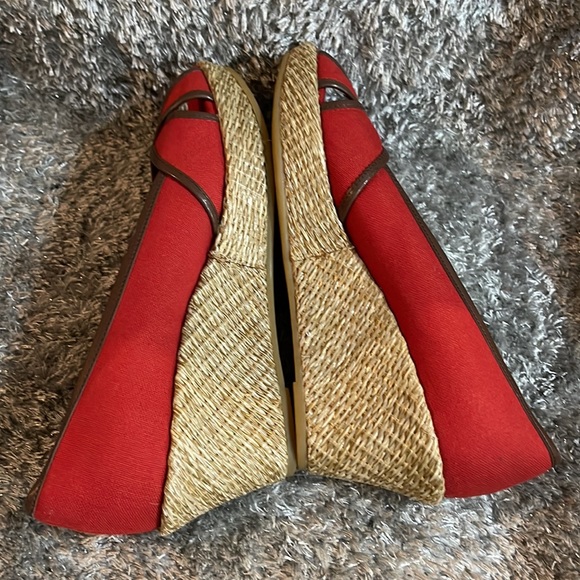 NWOT- Merona Wenda Peep toe Wicker Style Wedges Heels - Picture 7 of 11